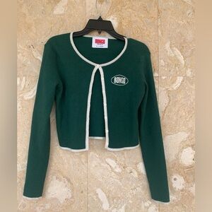 BONGO Forest Green Sweater with Cream Accents